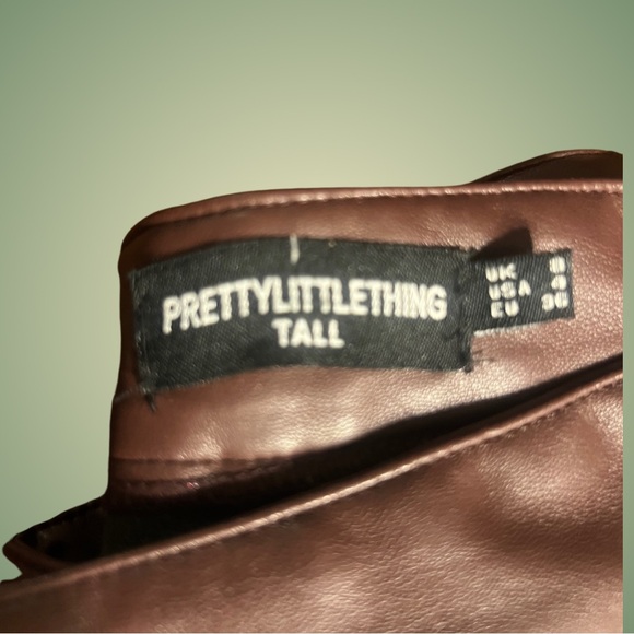 Pretty Little Liars dark Brown Leather fleece lined highwaisted skinny pants - Picture 6 of 11